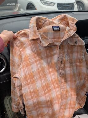 Patagonia Women's’s Orange Plaid Flannel Shirt